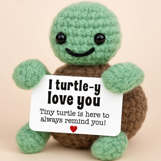 Mini Handmade Crochet Turtle – Inspirational Companion Gift by Handcrafti