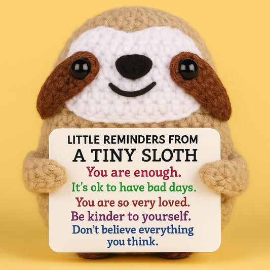 Mini Handmade Crochet Sloth – Uplifting Emotional Support Companion by Handcrafti