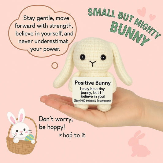 Inspirational Mini Crochet Bunny – Handmade Gift by Handcrafti