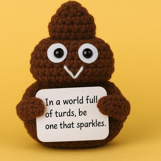 Funny Knitted Doll with Encouraging Card – Unique Gag Gift by Handcrafti
