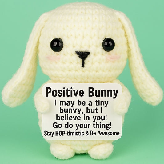 Inspirational Mini Crochet Bunny – Handmade Gift by Handcrafti