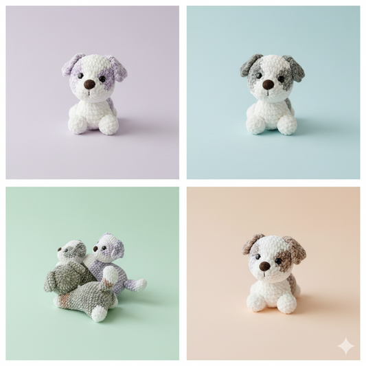 Crochet Dog Pattern 3-in-1 PDF – Cute Aussie Shepherd Pups